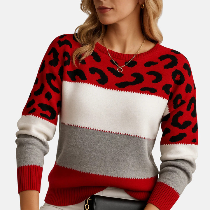 Pilvi | Leopardikuvioinen rento villapaita