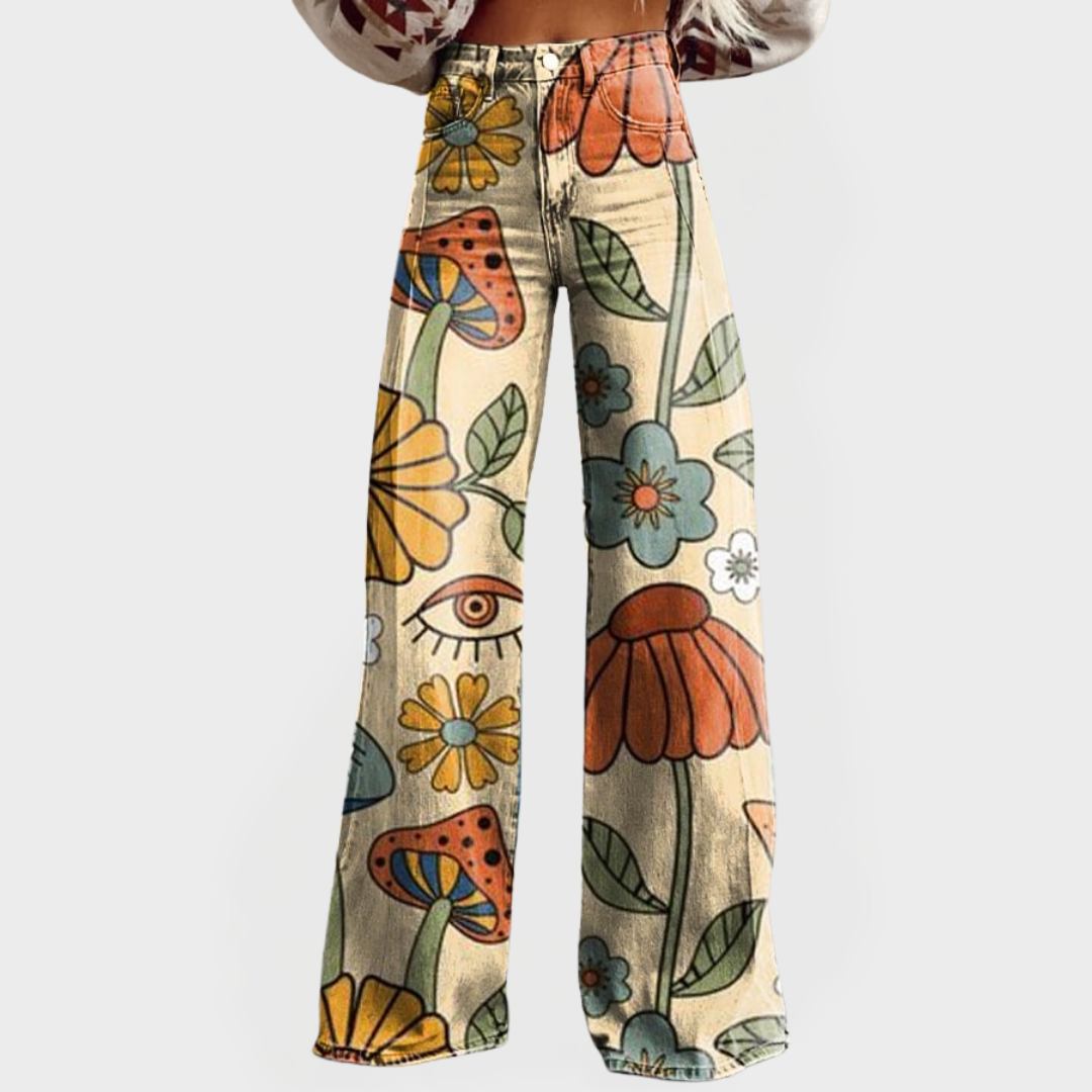 Farkut | Laajalla Lahkeella | Retro Kukallinen Kuosi