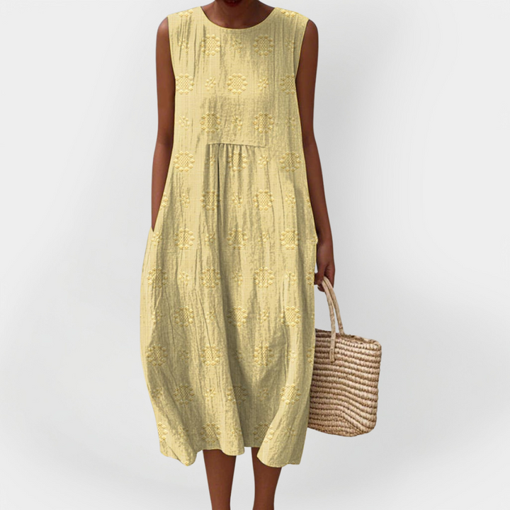 Tyylikäs Käsivarren Ilman Mekko | Puuvillasta Taskuilla