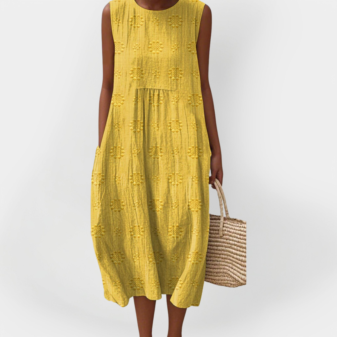 Tyylikäs Käsivarren Ilman Mekko | Puuvillasta Taskuilla