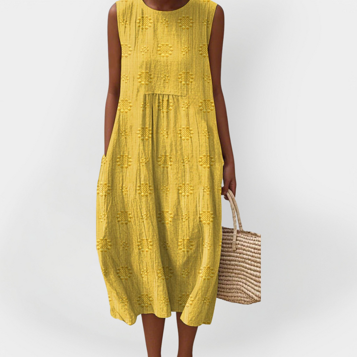 Tyylikäs Käsivarren Ilman Mekko | Puuvillasta Taskuilla