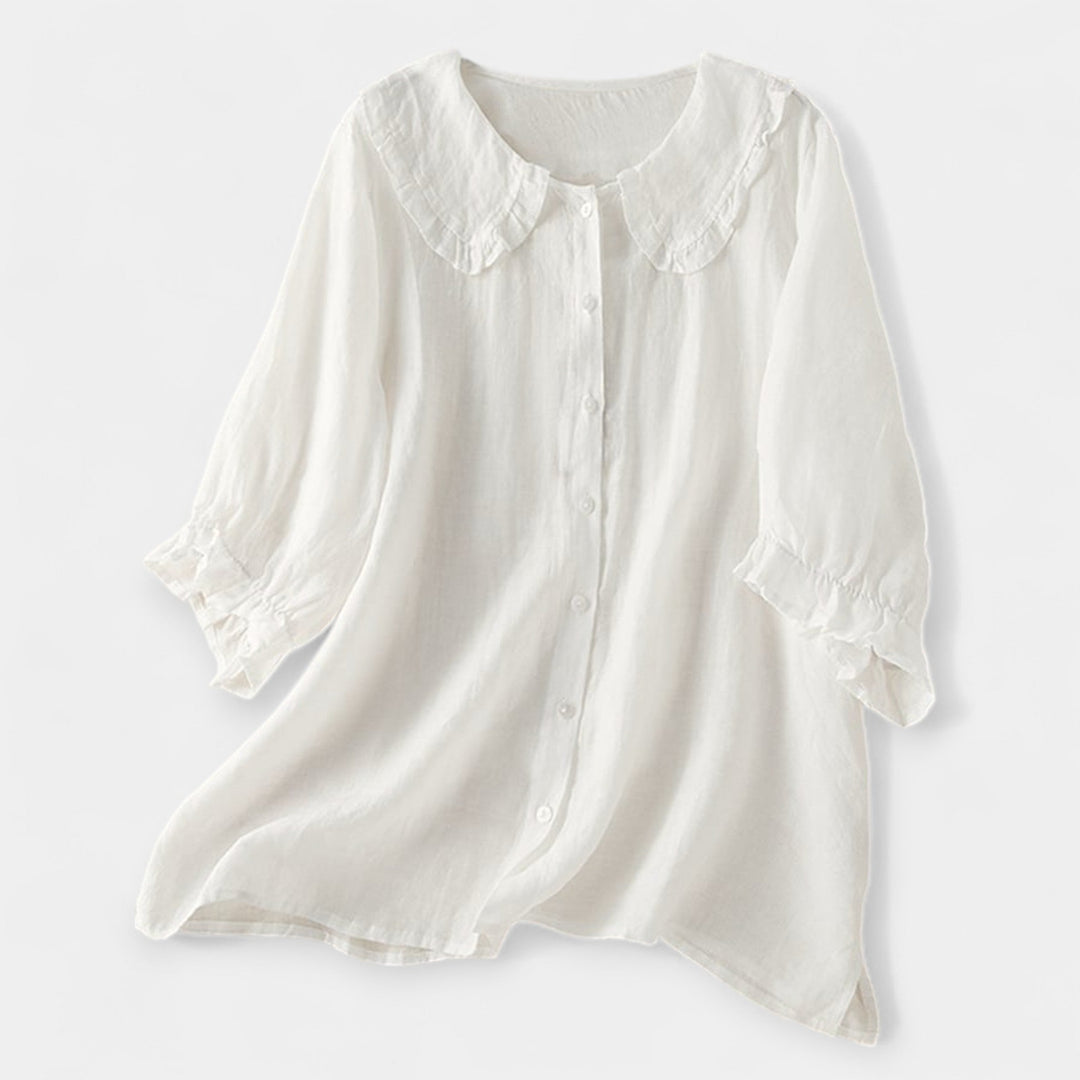 Raidallinen paita | koristeellisin kauluksin