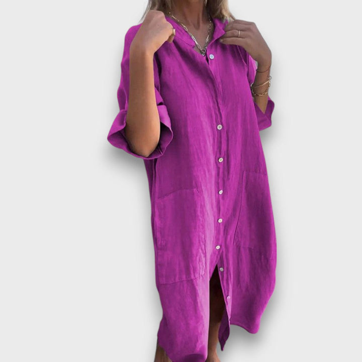 Liinipaita | jossa napit ja taskut