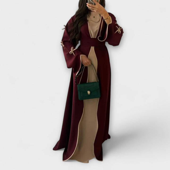 Tyylikäs Cardigan | Mekko Raitakoristeella