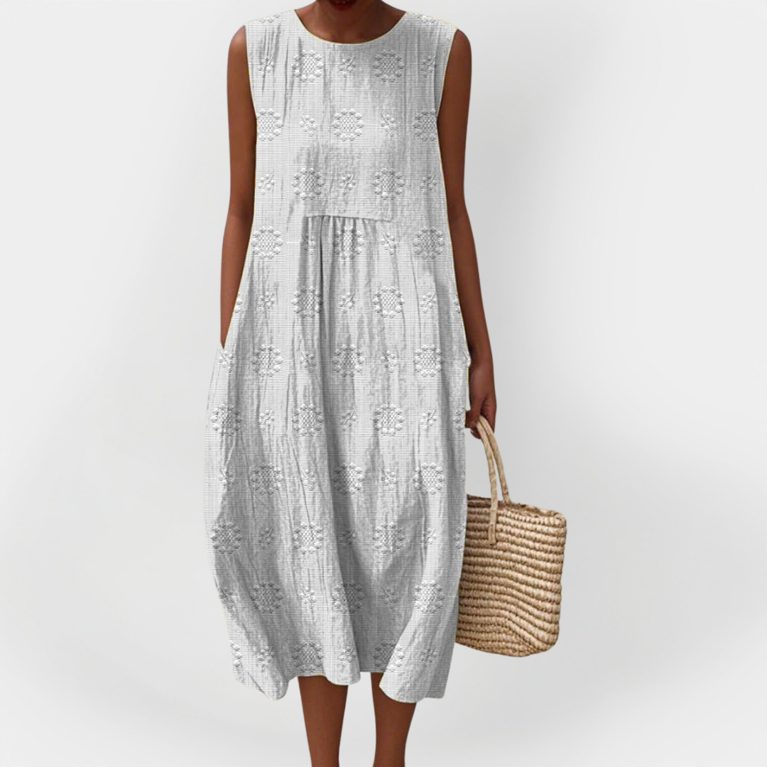 Tyylikäs Käsivarren Ilman Mekko | Puuvillasta Taskuilla