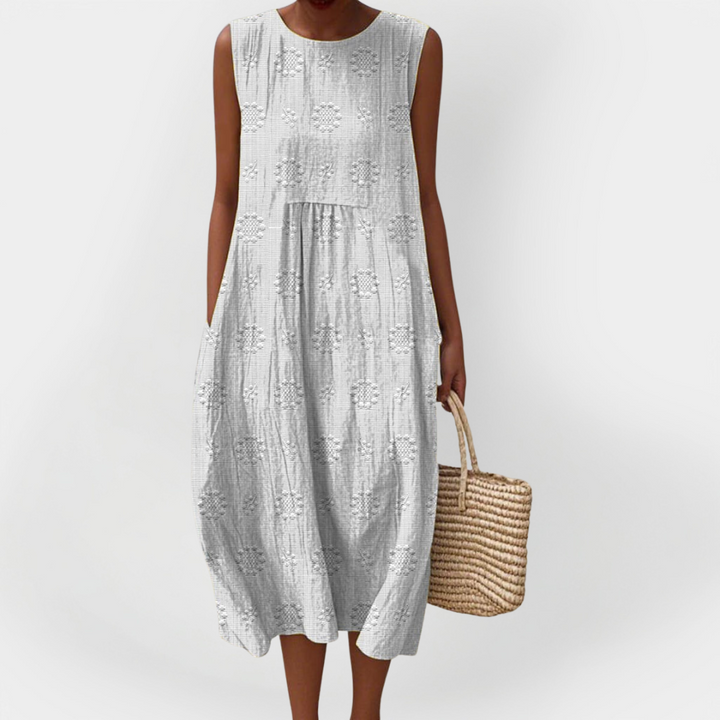 Tyylikäs Käsivarren Ilman Mekko | Puuvillasta Taskuilla