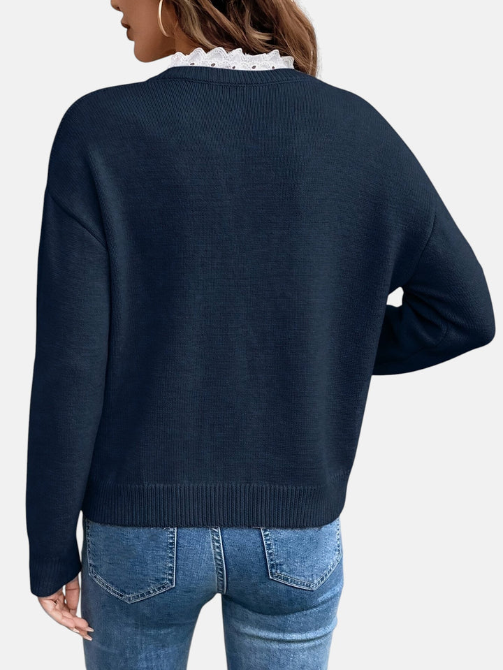 Maaria | Pitsisomisteinen V-kaula-aukkoinen neule