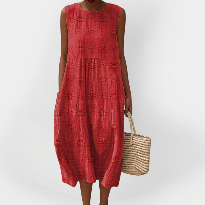 Tyylikäs Käsivarren Ilman Mekko | Puuvillasta Taskuilla