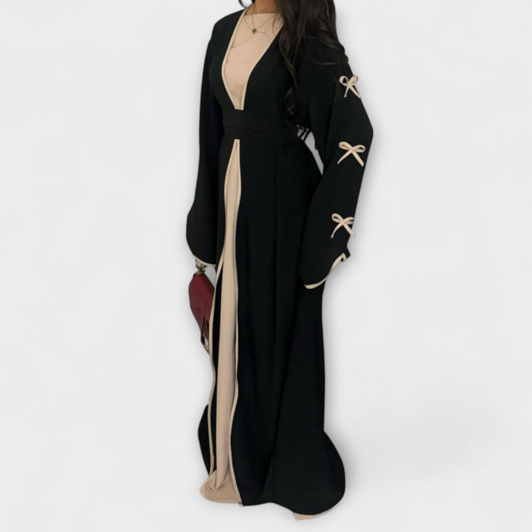 Tyylikäs Cardigan | Mekko Raitakoristeella