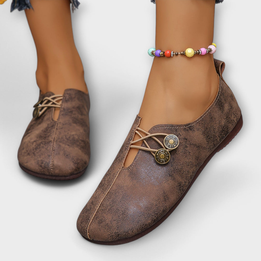 Nahkaballerina | Elegant Leather Ballet Flats