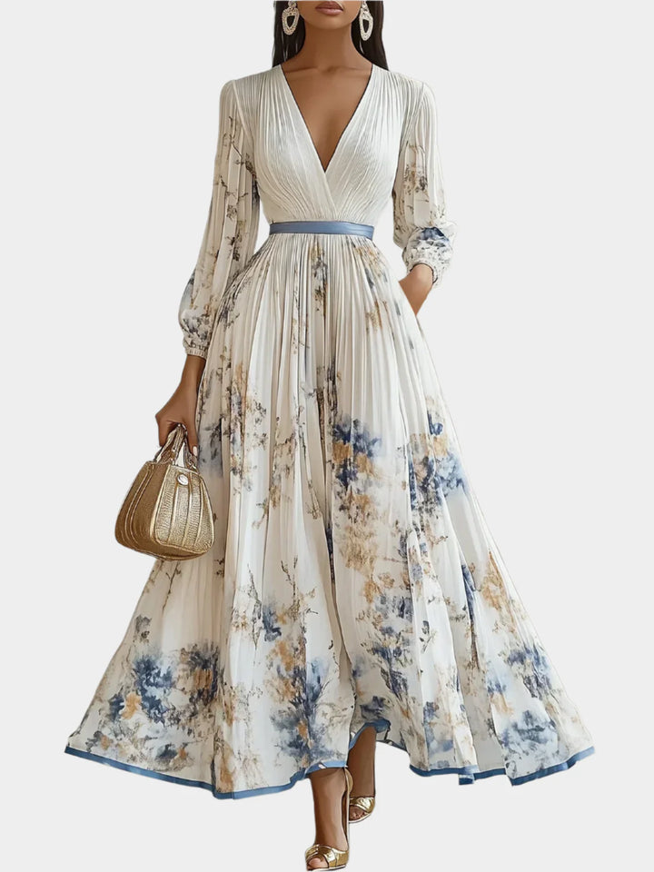 Pitkä Mekko | Puffihihnoilla ja V-aukolla