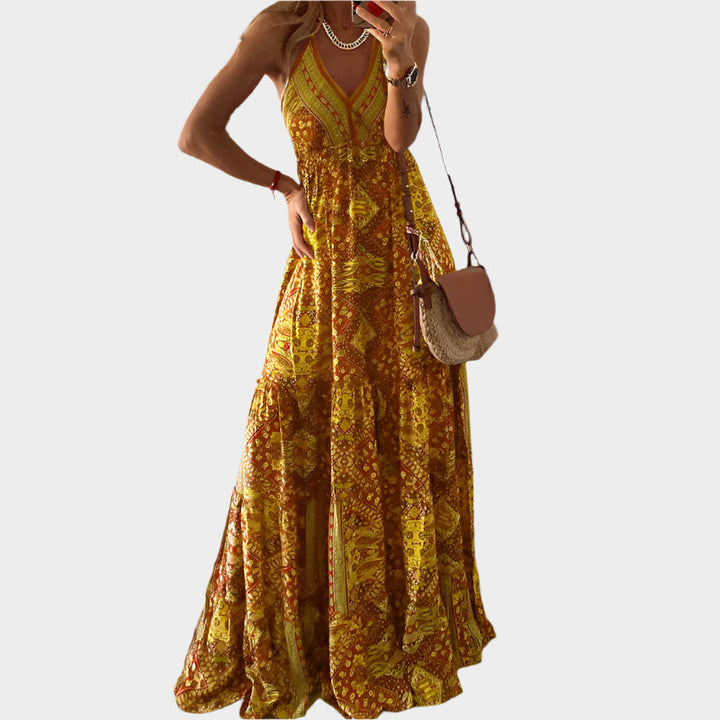 Boho Mekko | Ohuiden Olkaimien ja V-aukkoisen Kaula-aukon Kanssa