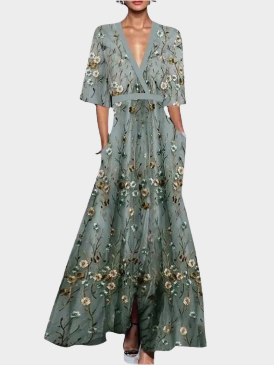 Tyylikäs Kukallinen Mekko | Vyöllä