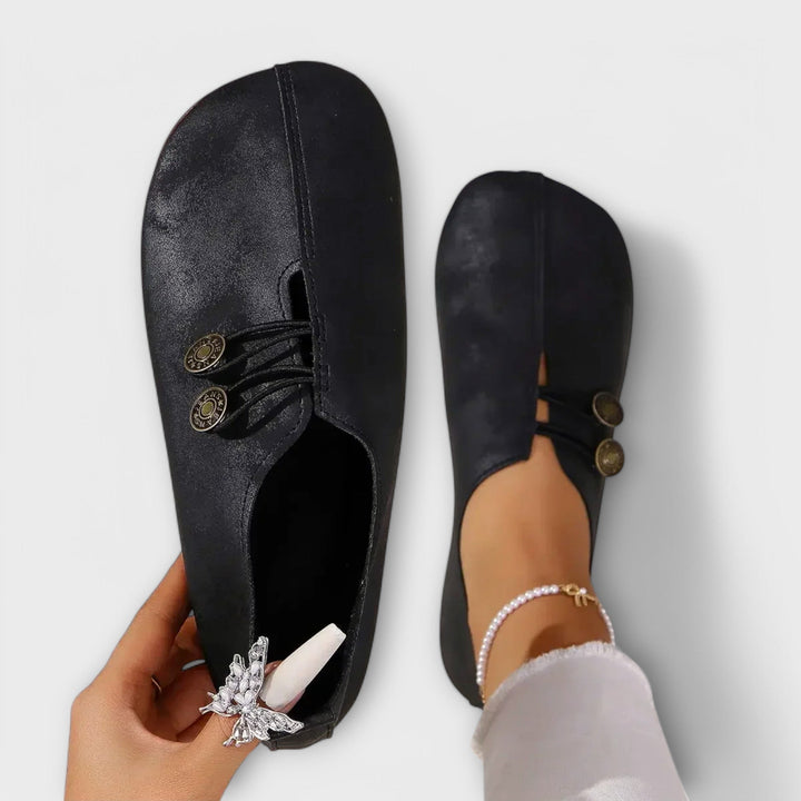 Nahkaballerina | Elegant Leather Ballet Flats
