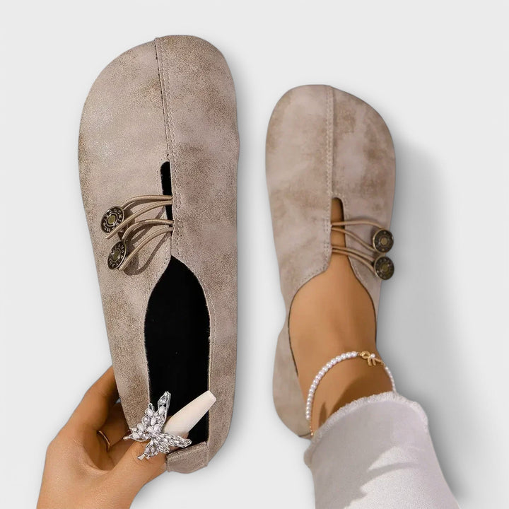 Nahkaballerina | Elegant Leather Ballet Flats