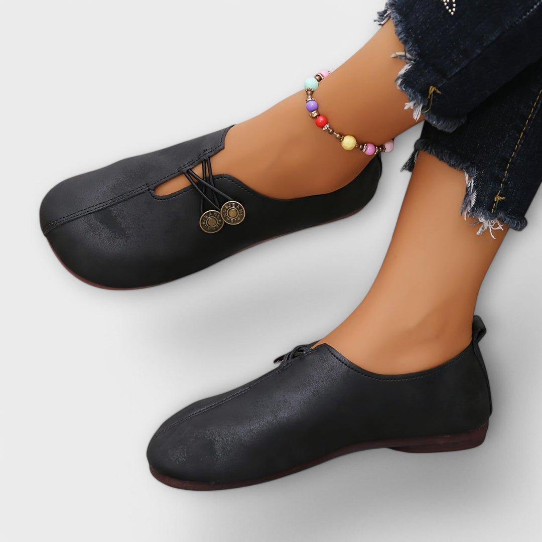 Nahkaballerina | Elegant Leather Ballet Flats