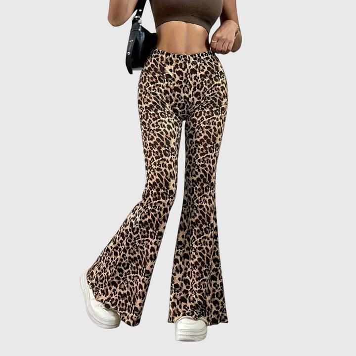 Leopard Bootcut Housut