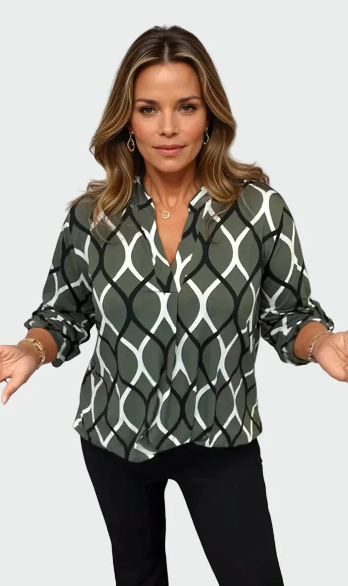 Rento pitkähihaine paita | tyylikkäällä kuviolla