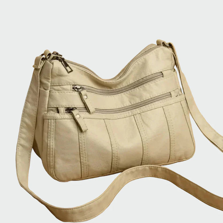 Pehmeä nahkainen olkalaukku | Tyylikäs ja käytännöllinen