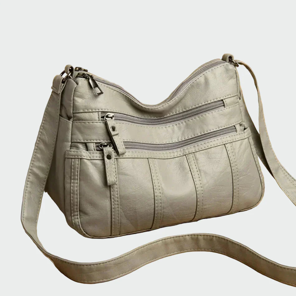 Pehmeä nahkainen olkalaukku | Tyylikäs ja käytännöllinen