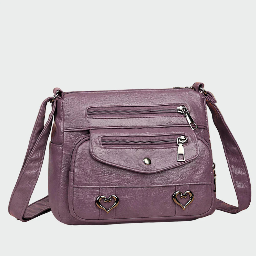 Pehmeä nahkainen käsilaukku | Tyylikäs ja käytännöllinen