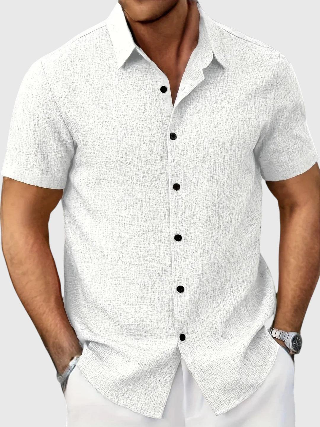 Santo | Kevyt lyhythihainen paita pellon sekoitteesta