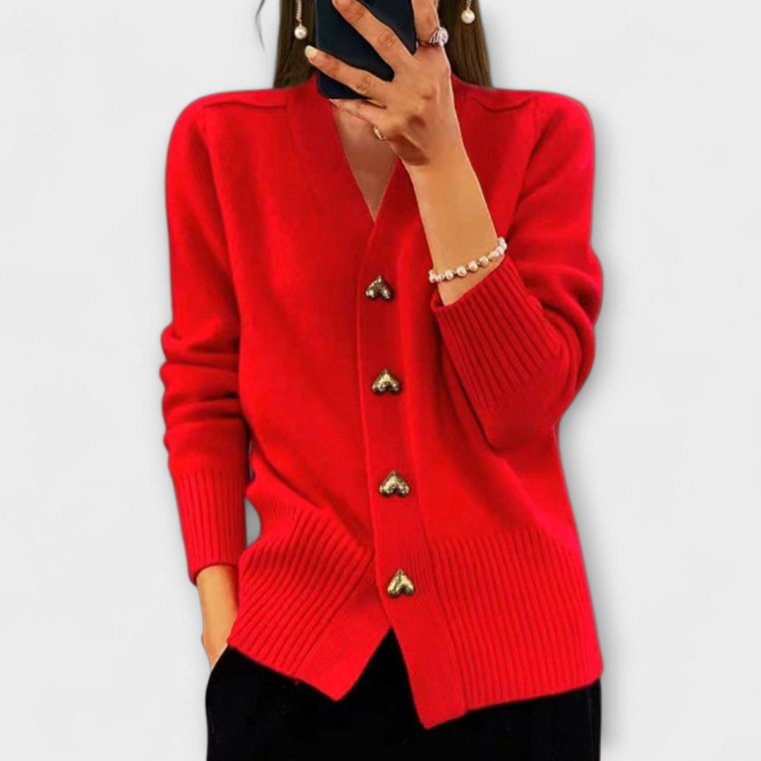 Marij | Naisten V-pääntie neule vintage-tyylillä