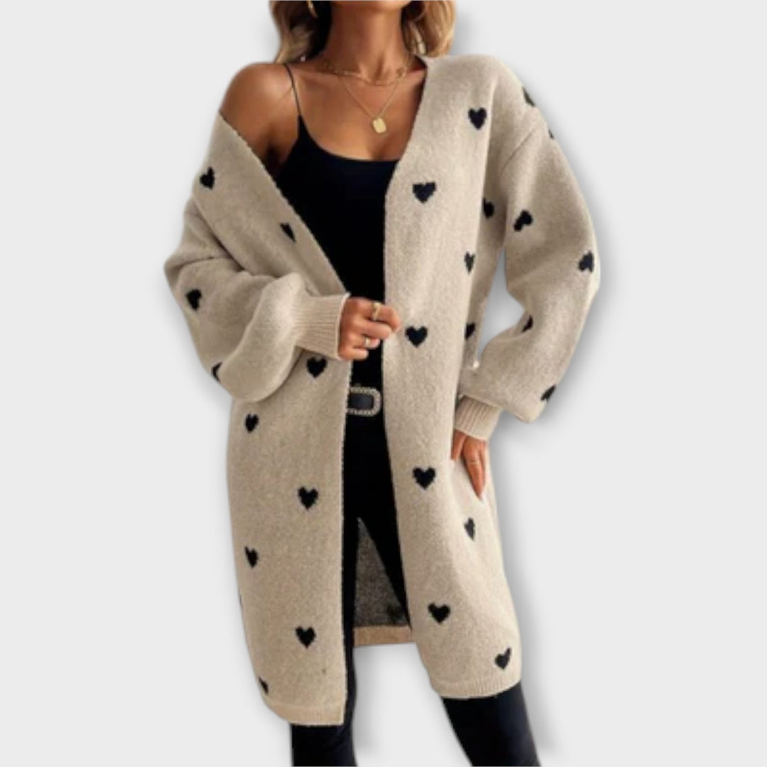 Julia | Sydänkuvioinen neuletakki