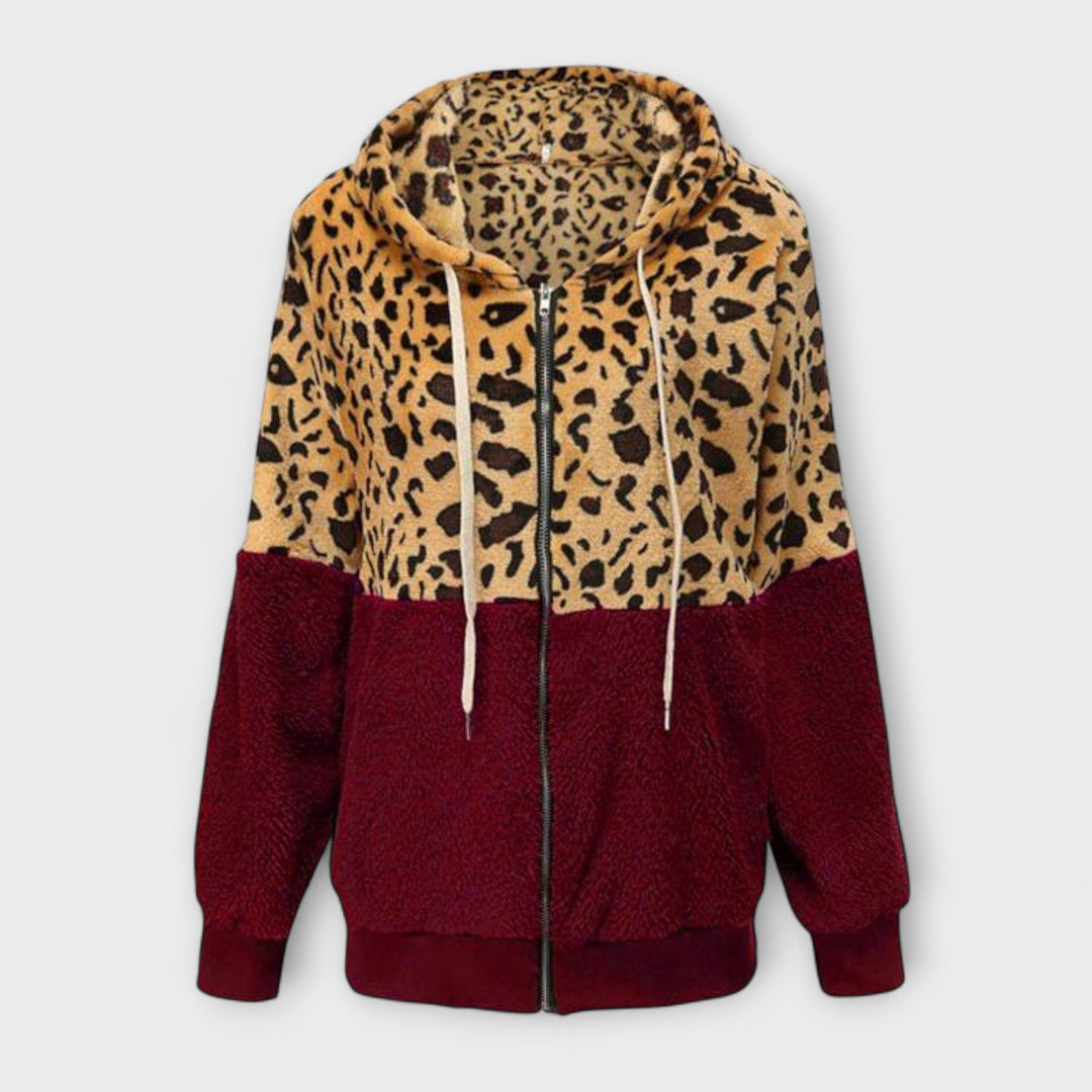 Lea | Fleece-huppari leopardikuviolla
