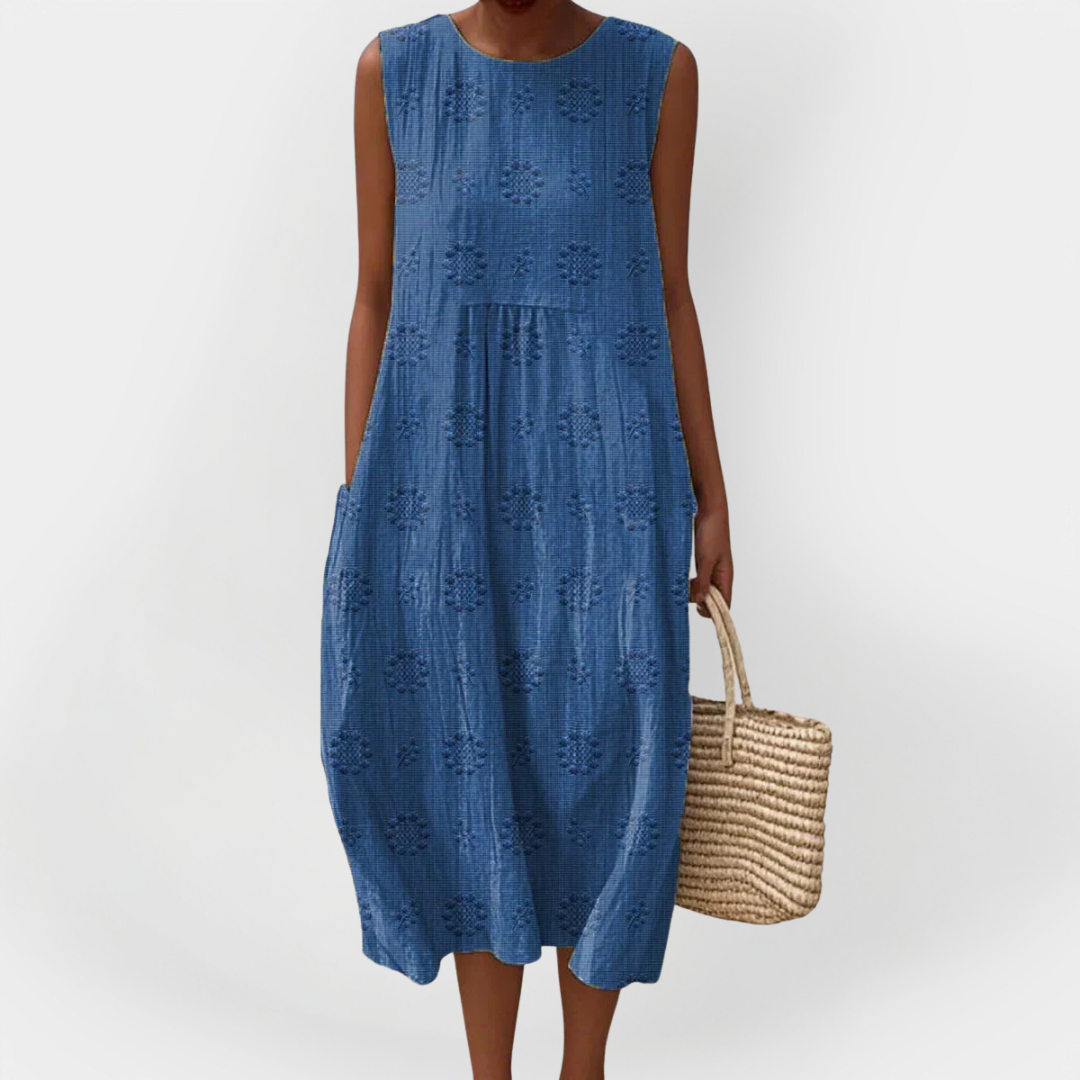 Tyylikäs Käsivarren Ilman Mekko | Puuvillasta Taskuilla