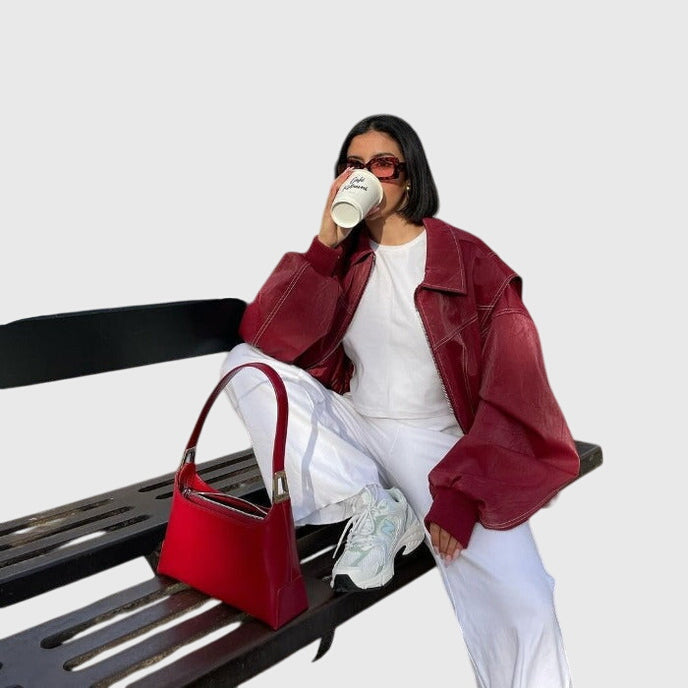 Faye™ | Ylisuuri Nahkatakki