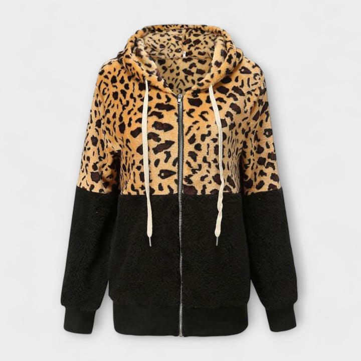 Lea | Fleece-huppari leopardikuviolla