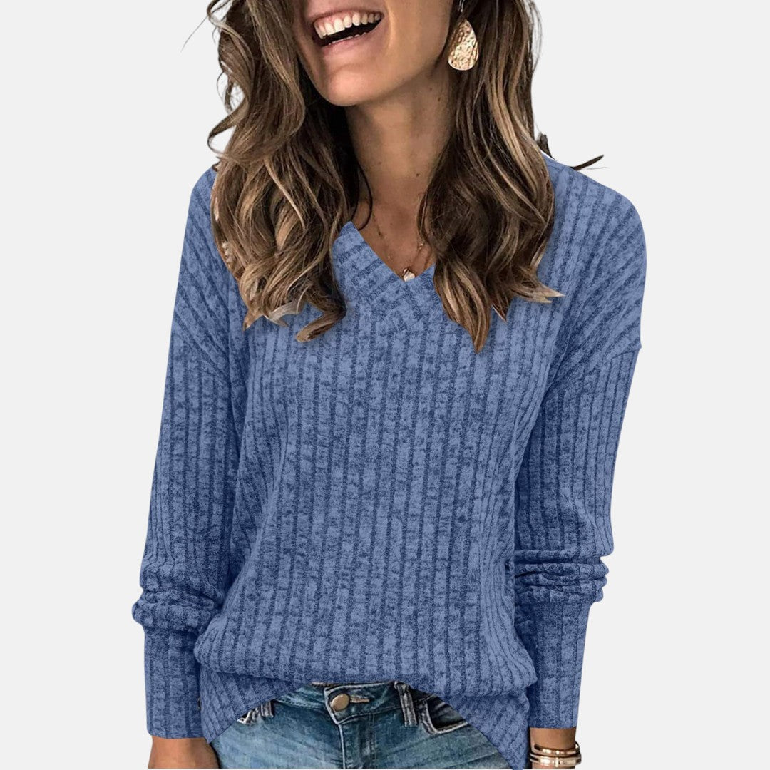 Tuulikki | Mukava V-kaula-aukkoinen pitkähihainen paita