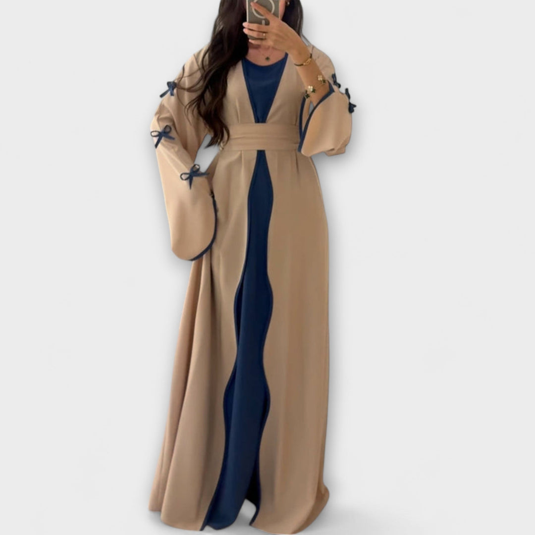 Tyylikäs Cardigan | Mekko Raitakoristeella