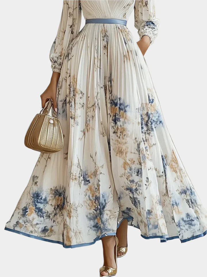 Pitkä Mekko | Puffihihnoilla ja V-aukolla