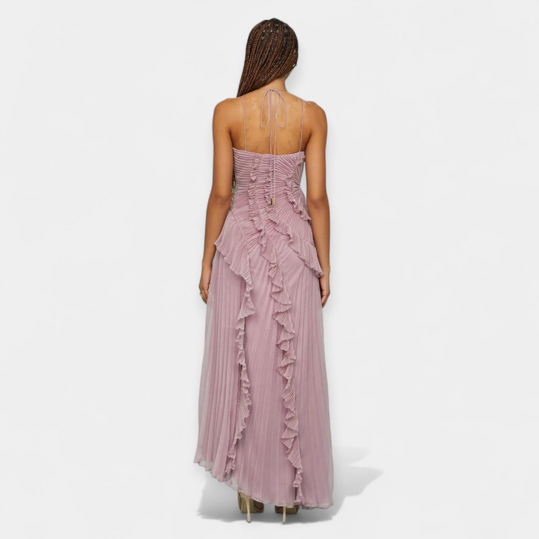 Liila Midi Mekko | Säädettävillä Volanteilla