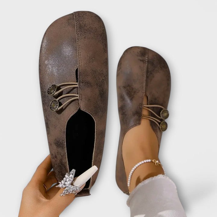 Nahkaballerina | Elegant Leather Ballet Flats