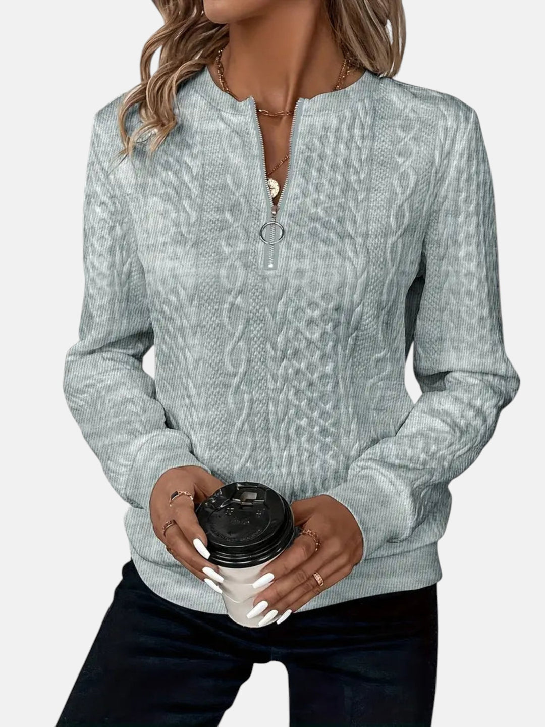 Suusanna | Naisten vetoketjullinen neulepusero