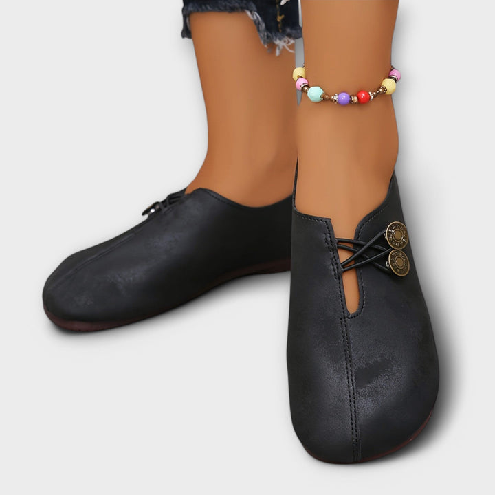 Nahkaballerina | Elegant Leather Ballet Flats