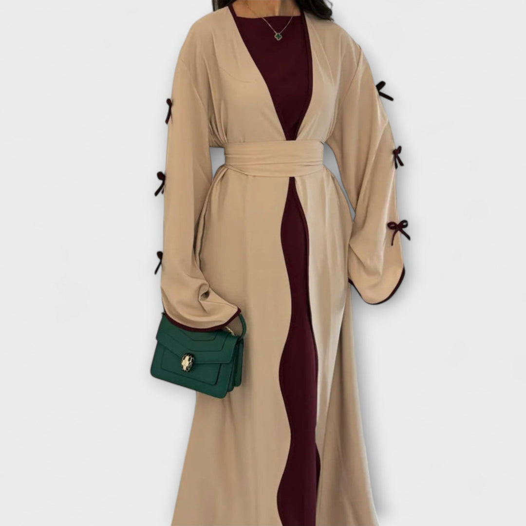 Tyylikäs Cardigan | Mekko Raitakoristeella