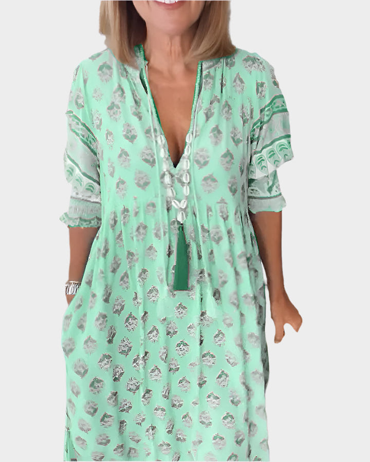 Boho Mekko | Mukavalla Leikkauksella ja Puffihihnoilla