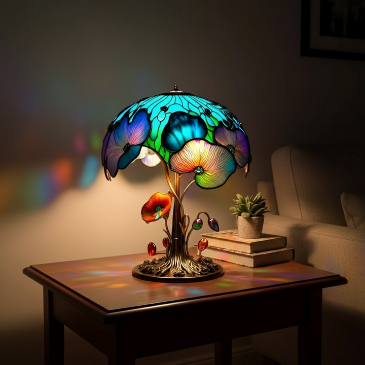 Kukkainen boho chic -sienilamppu