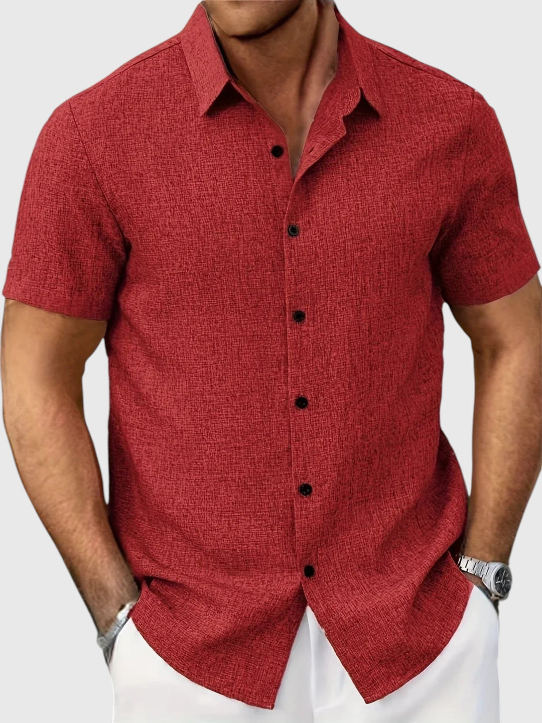 Santo | Kevyt lyhythihainen paita pellon sekoitteesta