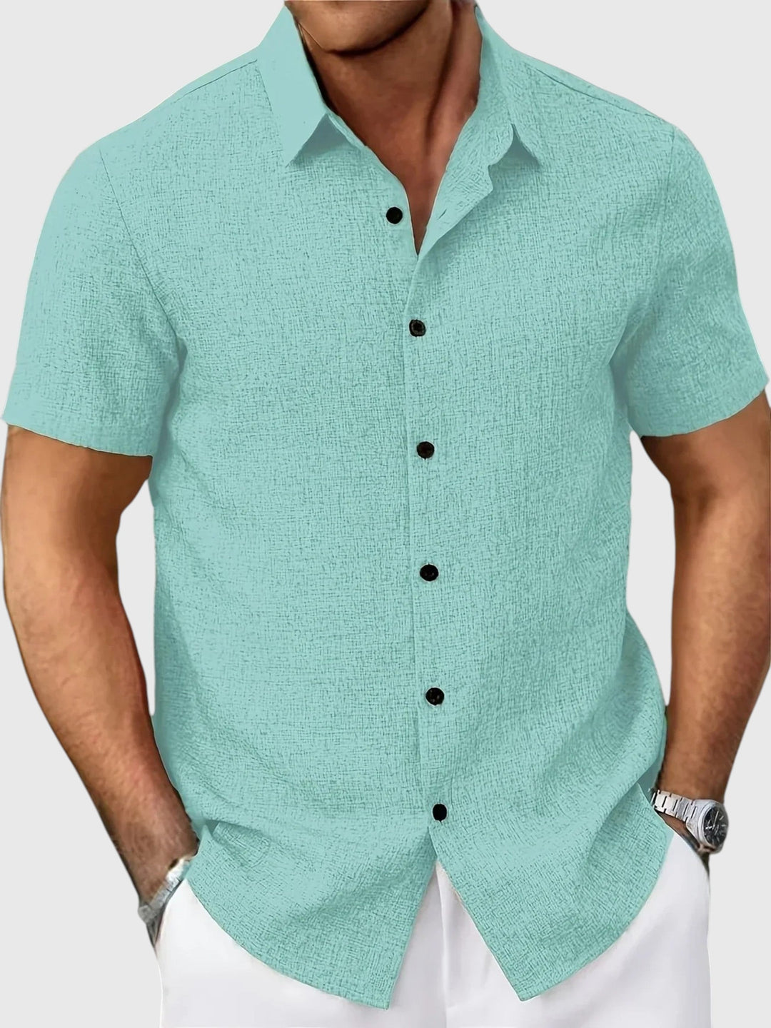 Santo | Kevyt lyhythihainen paita pellon sekoitteesta